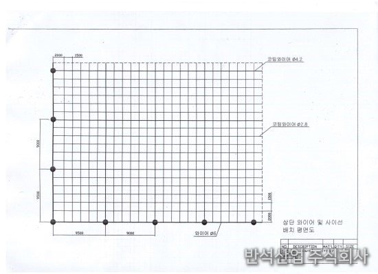 상단 와이어 및 사이선 배치 평면도